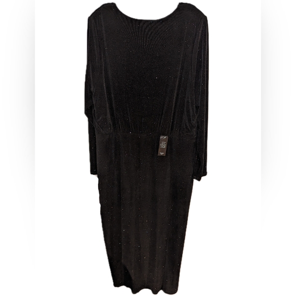 EVERNEW Rory Curve Glitter Ruched Midi Dress NWT - Picture 2 of 7